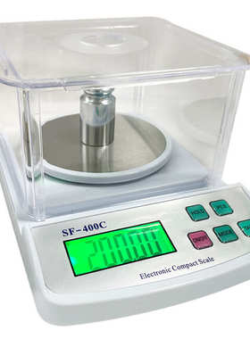 01g防珠宝首饰秤带秤0家用秤厨房sf400c 高精度克.风罩珠宝秤咖啡