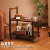 小桌子家用中可几简易移动架小推车小带轮茶几物边置沙发客厅古风