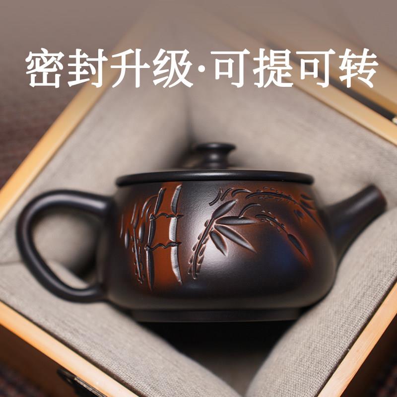 云南建水紫陶茶壶全大容量手工汉瓦家用高档非紫砂功夫具套装石瓢