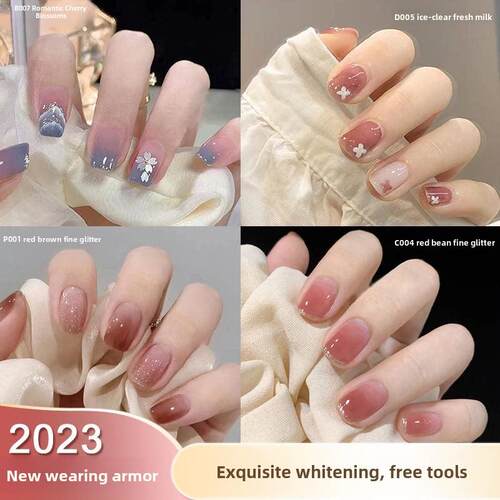 24Pcs Transparent White French Tips Press On Nails False Nai