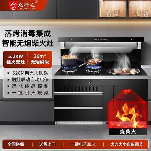 金九裕达农村无烟柴火集成灶多功能一体灶新型柴气两用灶烧柴土灶
