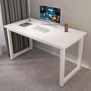 简约白色电脑桌书桌家用主播直播办公桌简易长方形长条桌子工作台