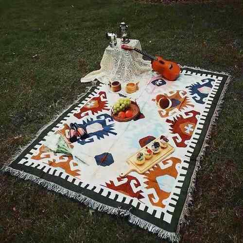 Woven picnic blanket Outdoor camping blanket波西米亚线毯