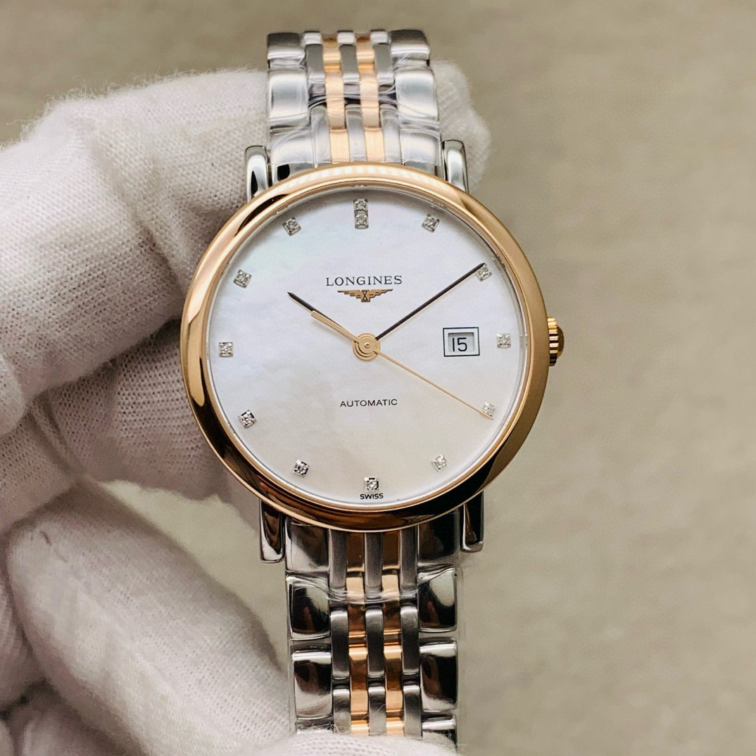 新款98新浪琴博雅间18K金自动机械手表29mm钻石女表L4.310.5.87.7