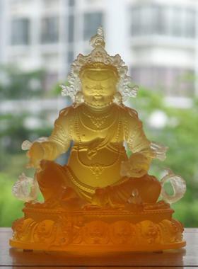 正品璃禅悦古法手工琉黄财神琉璃佛像藏巴桌拉贴金绘家居礼彩佛面