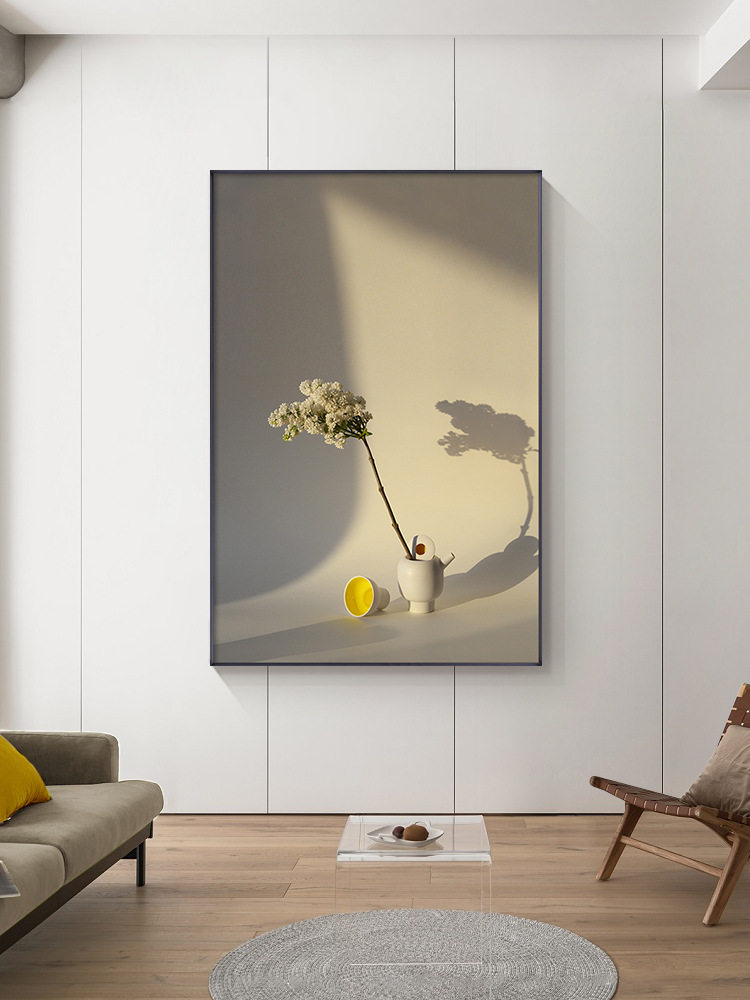 极简风格客厅装饰画走廊玄关光影花朵挂画治愈系卧室壁画厂家