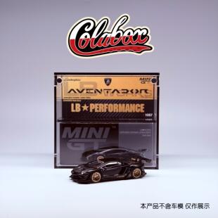 MINIGT 1087 LBWK兰博基尼埃文塔多 黑 1:64精品亚克力展示防尘盒