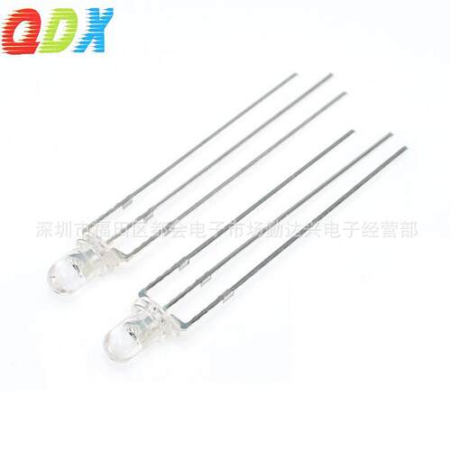 F3mm 圆头 透明/雾状双色灯珠蓝白红白绿白共阴/共阳直插式二极管