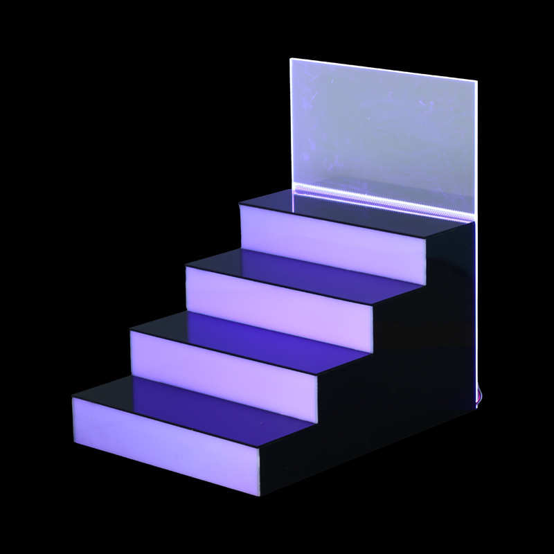 亚克力发光酒架led阶梯酒水展示柜4层亚克力高透明有机玻璃发光架