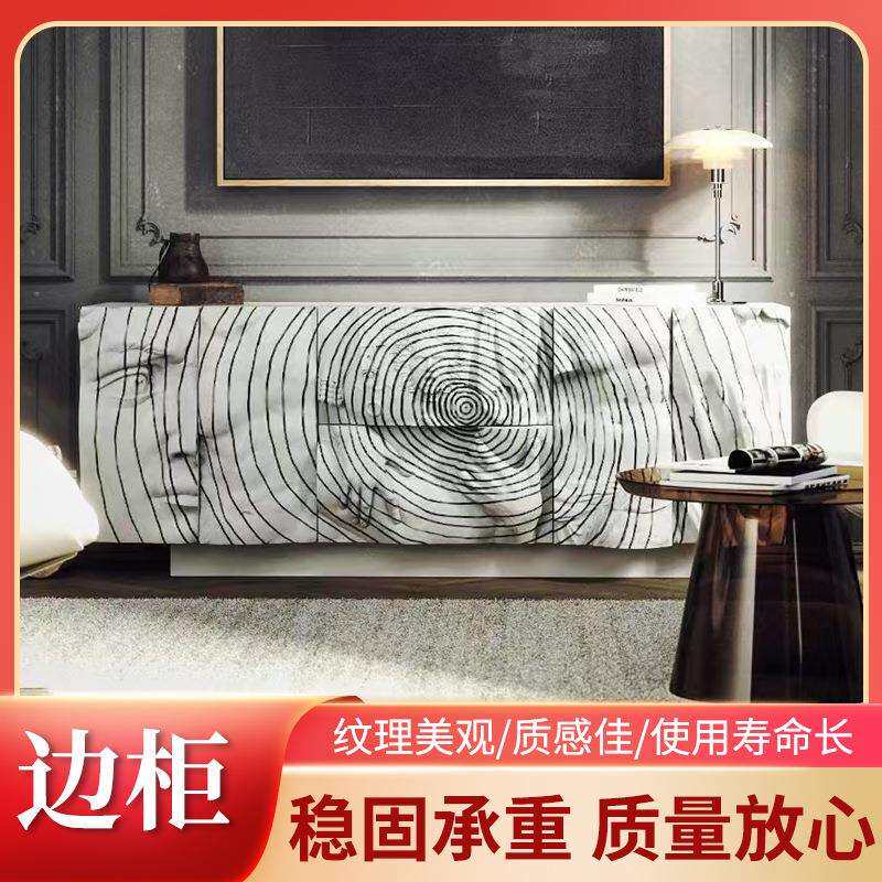 欧式烤漆纹理餐边柜简约艺术入户玄关柜装饰柜茶水储物柜