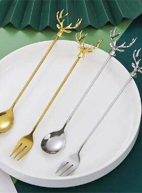 1~4PCS Elk Spoon Portable Coffee Milk Tea Kitchen Gadgets