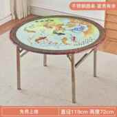 304特厚不锈钢折叠圆桌餐桌大圆桌饭桌吃饭桌家用桌彩图桌酒席桌