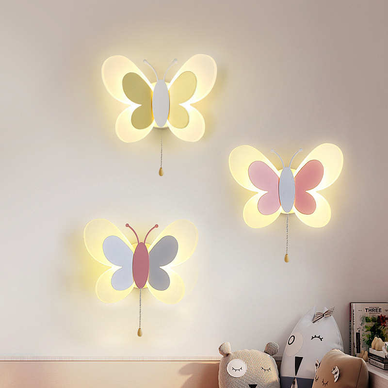 客厅壁灯led北欧床头卧室背景墙吸顶灯蝴蝶走廊阳台吸顶灯具