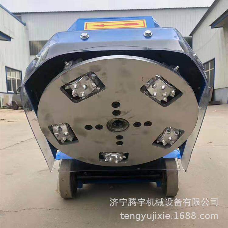 电动手推式凿毛机腾宇混凝土路面凿毛锤400宽汽油桥面拉毛机现货