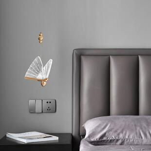 网红轻蝶奢卧床头蝴小墙吊灯405时尚艺术造型长室线单头客厅背景