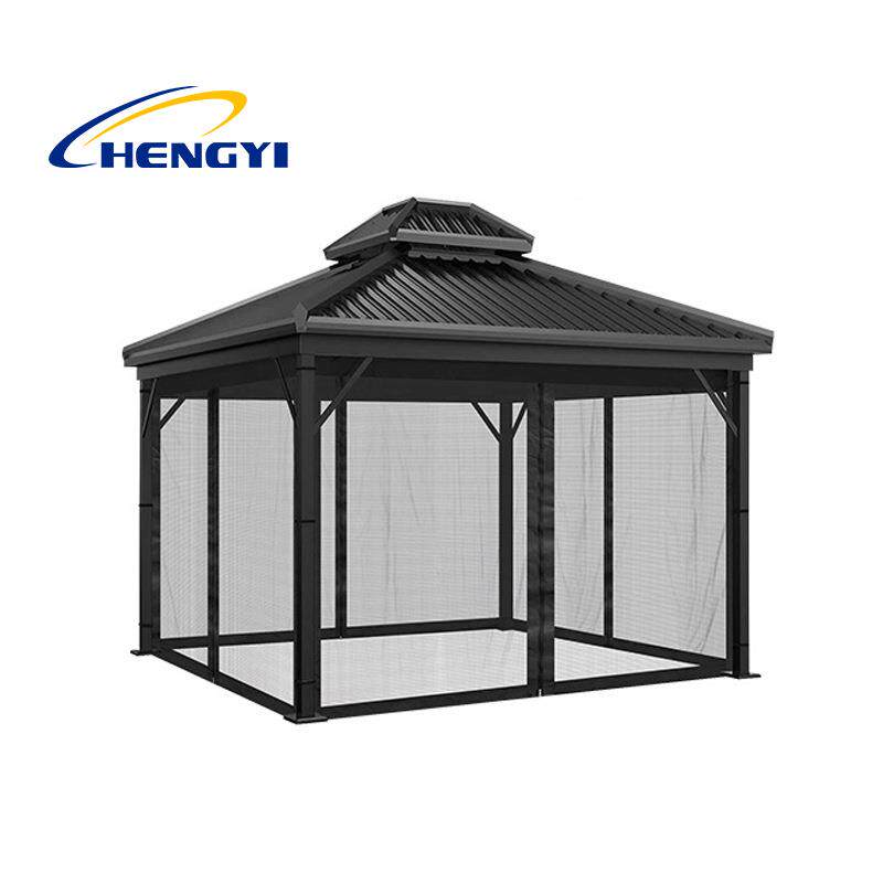 户外休闲凉亭庭院遮阳篷蚊帐纱网防蚊虫罗马帐篷铁艺蓬围布防虫网