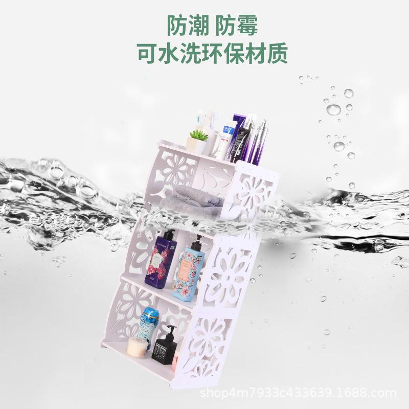 落地置物架卫整生架间浴室收纳理pvc木塑板储物柜客HWQ厅易花简架