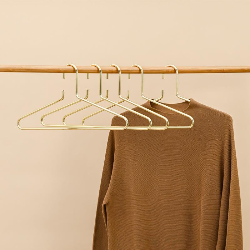 ins北欧金色加粗衣架西装铁艺衣架服装店高档衣架大线径毛巾衣架