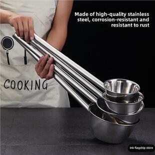 厨师专用400ml大马勺商用不锈钢长柄打汤勺水瓢家用厨房水勺加厚