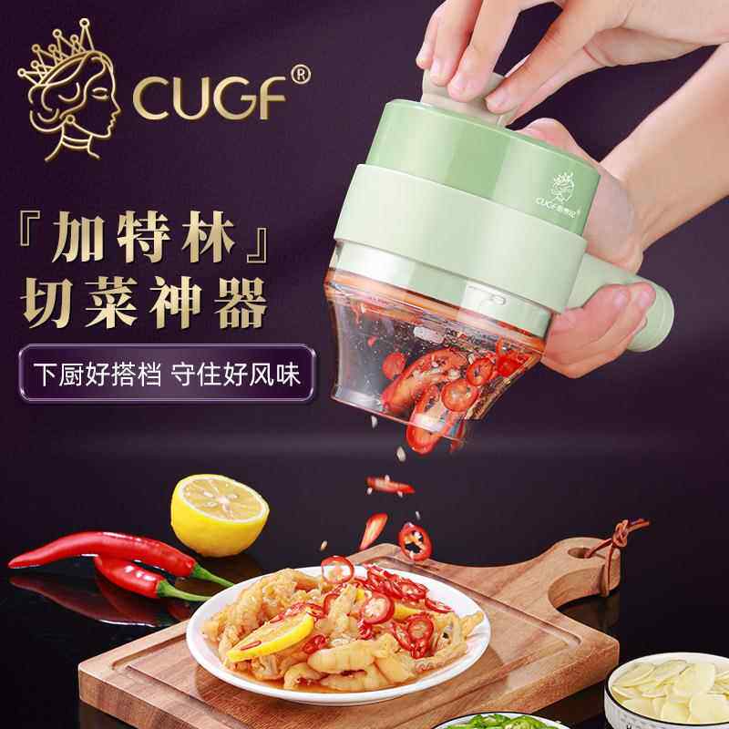 新款加特林多功能捣打蒜泥神器无线电动家用切蒜片器绞肉搅碎机