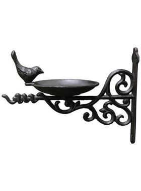 北欧简约铸铁低头鸟食盆壁饰户外阳台庭院悬挂鸟儿用品食槽喂食器