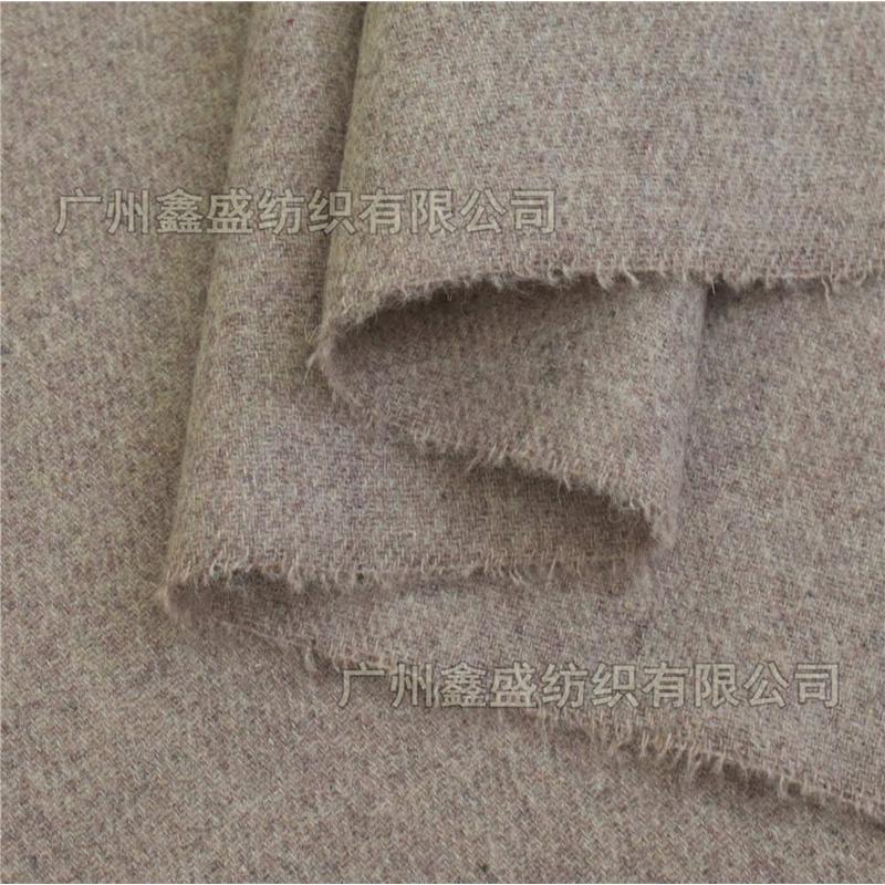 混色斜纹法兰绒呢料50羊毛370克薄半精纺双色粗花呢面料W83324