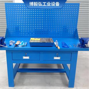 深圳四工位重型钳工台榉木模具台钢板多工位车间模具台配抽屉挂板