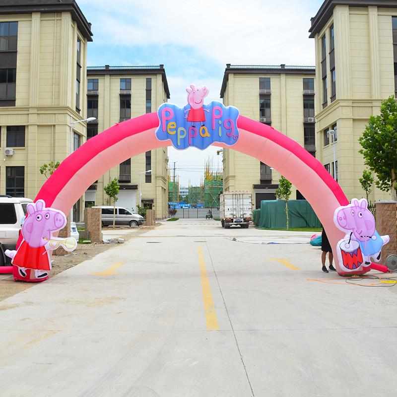 开业充气拱门卡通气模幼儿园开学欢迎新同学活动生日彩虹门庆典