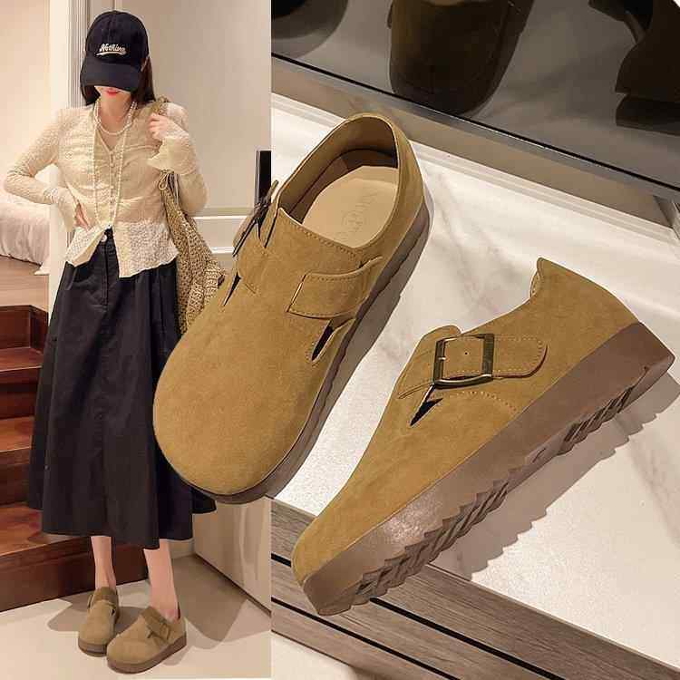 勃肯鞋女2026春秋新款复古美拉德休闲一脚蹬单鞋软底孕妇豆0125e,女鞋,勃肯鞋/软木鞋,淘宝优惠券,粉丝福利购,淘宝优惠卷