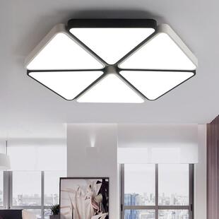 黑白创意几何吸顶灯简约现代大气卧室灯led客厅餐厅房间浪漫灯具