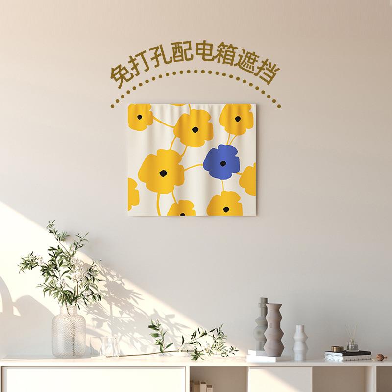 印花抽象简约布艺挡帘电表箱文艺装饰画遮挡电闸简约艺术挂帘