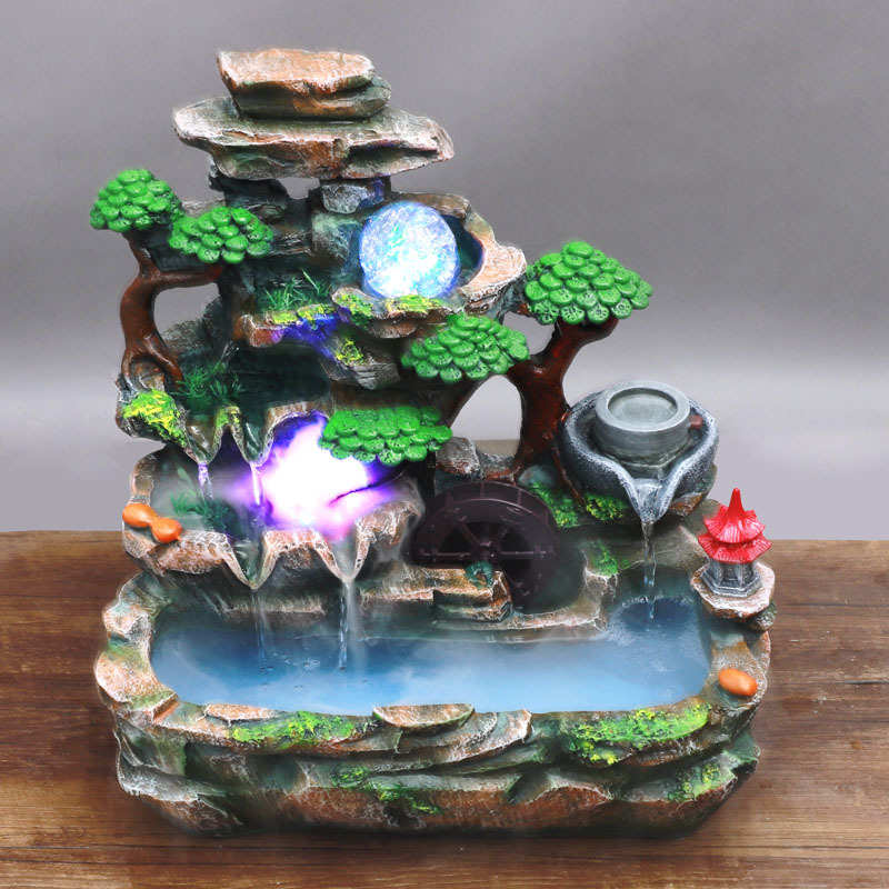 假山流水品桌面酒吧装饰加湿器摆件义乌商品城地摊货源
