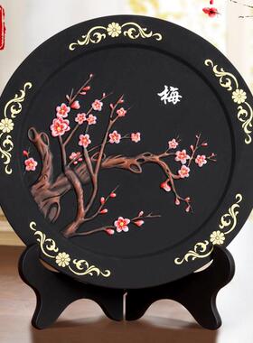 活性炭雕工艺品腊梅花乔迁新居礼品小梅兰竹菊家居装饰品搬家摆件