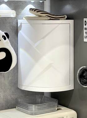厨房转角上墙防尘双层带门调料柜放调料置物架墙角三角置物柜
