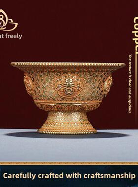 铜制家用摆件供水杯家居客厅创意八吉祥高脚多款供水碗桌面工艺品