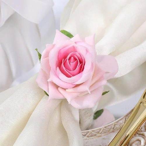 Artificial Rose Flower Napkin Rings Valentine