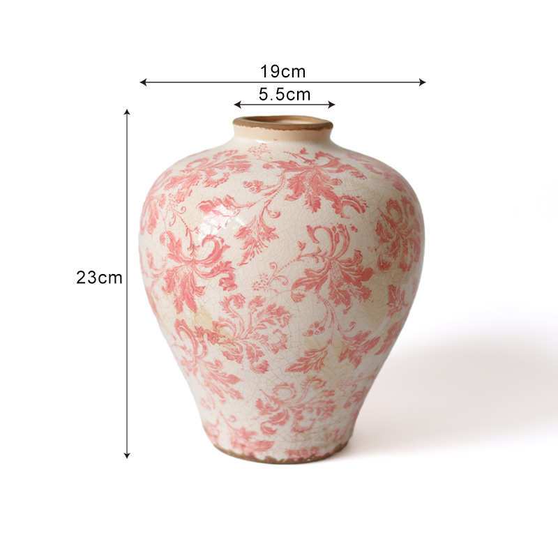 做法式高级水培客厅旧寻花瓶中古陶瓷器舍花瓶复古感高级感花摆件