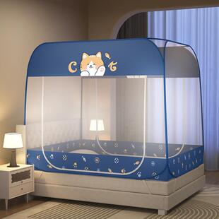 1款家用免安装蚊帐防摔全底一体式钢丝蒙古蚊帐包1.8VLLm可新折叠