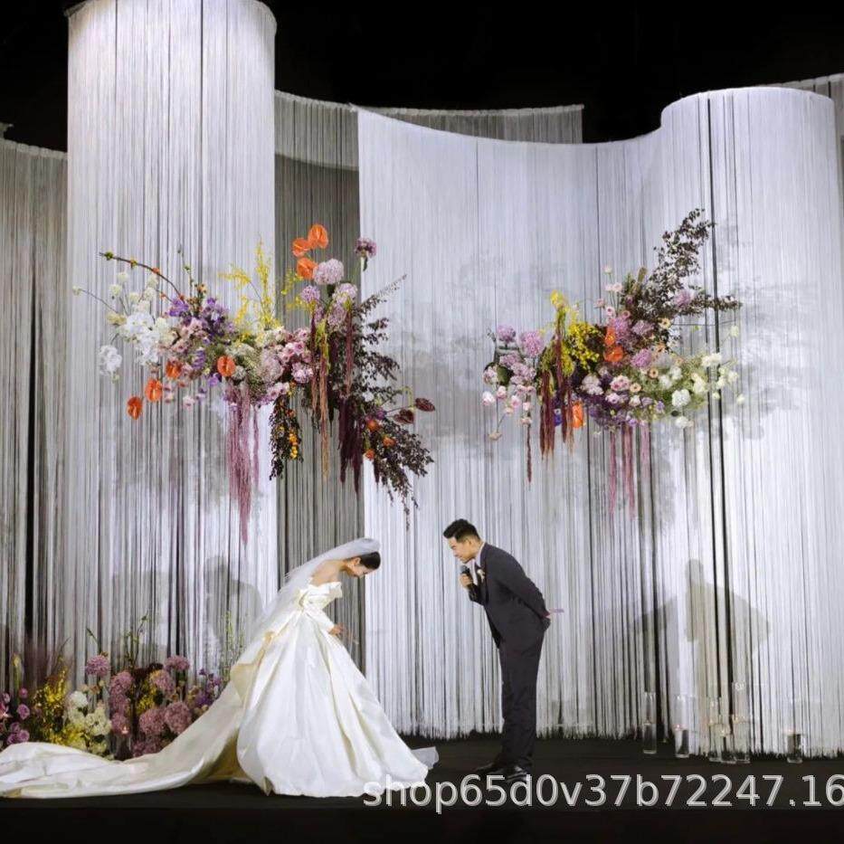 线帘婚庆布置韩式多尺寸款式婚礼加密流苏家用客厅隔断帘玄关装饰