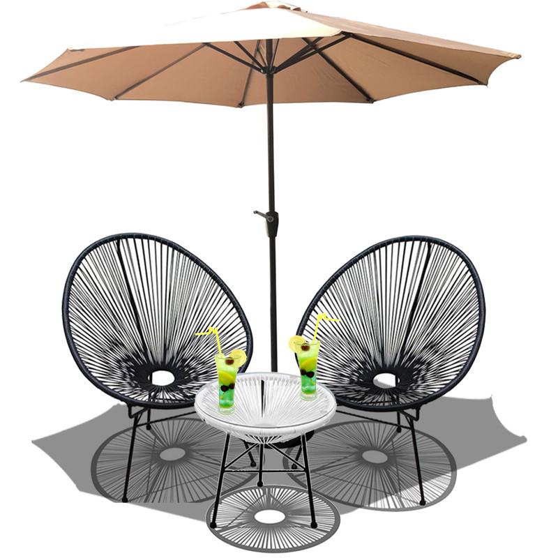 2I户外藤椅三件套阳台椅庭院花园咖啡厅休闲椅茶几椅子组合藤编桌