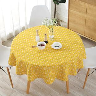 round rice polyester yellow nordic color table cotton cloth