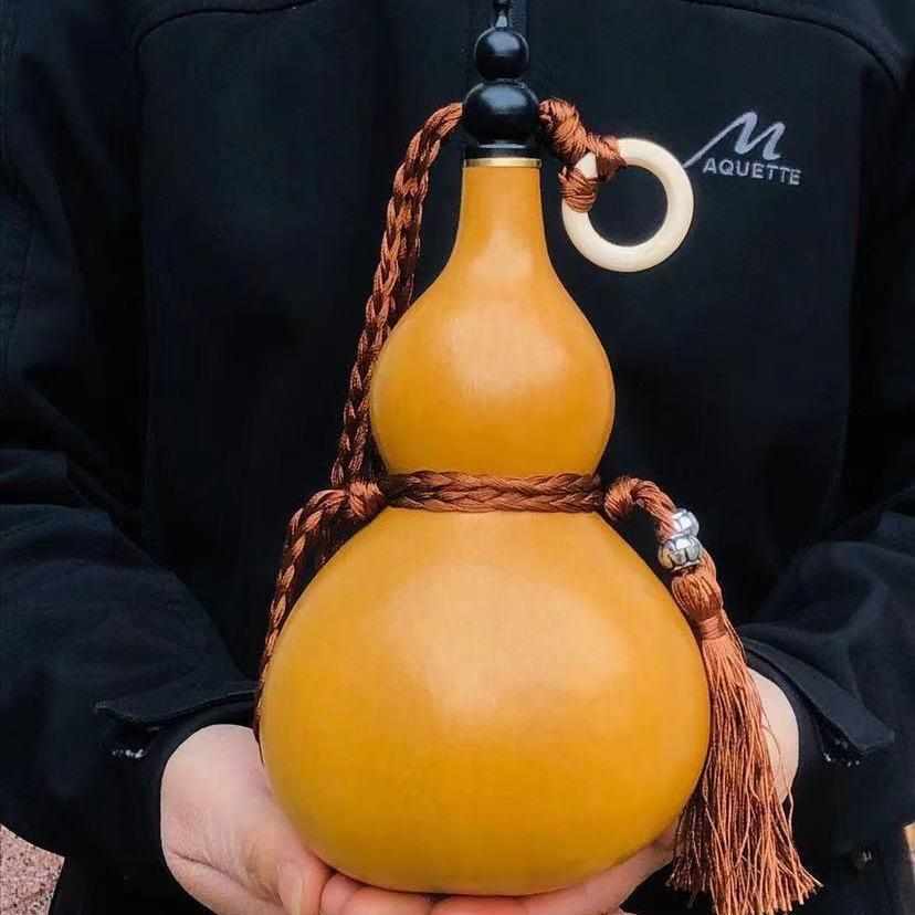新款直销天然酒葫芦风水葫芦 装酒 挂件摆件铜口塑料塞蜂蜡防渗仿