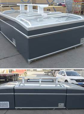 超市冷冻水柜 组合岛柜 海示鲜丸子速冻展柜 卧式饺源冰熊冰柜组