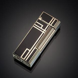 正品滑朗打火机正品德瑞防风侧充气高档声男生砂轮式个性定制父亲