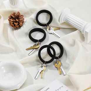 钥匙发圈弹力马尾头绳皮筋女扎头绑头发弹力发绳 抓娃娃马丽同款