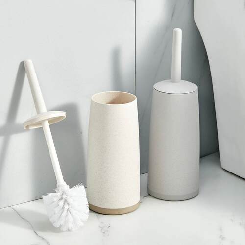 WORTHBUY Long Handle Toilet Brush With Standing Holder, Anti