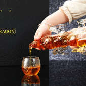 玻璃龙形泡酒瓶高硼硅创意酒瓶摆件批发洋酒酒器酒具空心龙瓶酒瓶