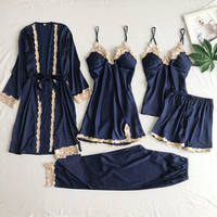 Sleepwear with chest cushion, silk suspender, gold flower thumbnail 6