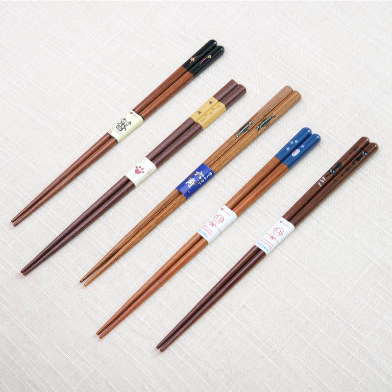 日本进口筷子石田天然木家用木质餐具环保日式尖头洗碗机原木筷
