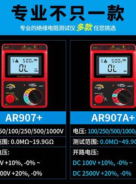 兆AR电3125数字绝缘电阻测试仪 希玛接地阻表希玛摇表高精度500V0